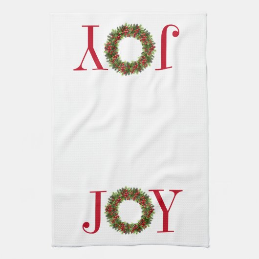 Kerst keuken handdoek-vreugde theedoek (Verticaal)