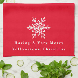 Kerst Keuken Handdoek Yellowstone Kerstmis
