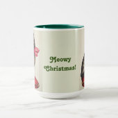 Kerst Keuten Zitten met een Rode Bow Mok (Midden)