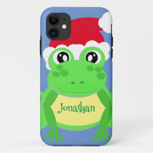 Kerst Kikker Santa Hoed Blauw Nieuwigheid iPhone 11 Hoesje