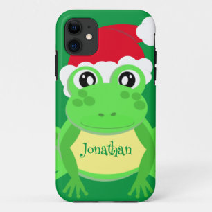 Kerst Kikker Santa Hoed Groene Nieuwigheid iPhone 11 Hoesje