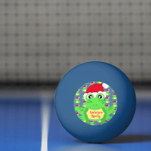 Kerst Kikker Santa Hoed Patroon Blauw Nieuwigheid Pingpongballen