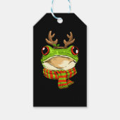 Kerst Kikker Toad Kerstman Rendier Xmas Cadeaulabel (Voorkant)