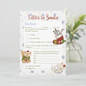 Kerst Kinder brief naar Santa Holiday Kaart (Staand voorkant)