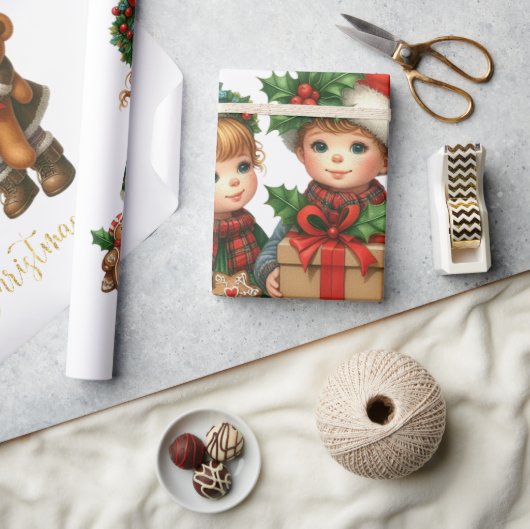 Kerst  Kinder geschenken Vrolijk kerstfeest Cadeaupapier (Crafts)