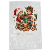 Kerst  Kinder geschenken Vrolijk kerstfeest Medium Cadeauzakje (Voorkant)