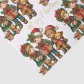 Kerst Kinder geschenken Vrolijk kerstfeest Tissuepapier (Detail)