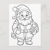 Kerst kinder kleurling Santa Briefkaart (Voorkant)