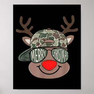 Kerst Kinderen Camo Jongens Rendier Camo Prettig K Poster