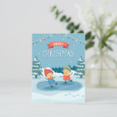 Kerst Kinderen Feestdagenkaart (Staand voorkant)