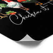 Kerst Kip Liefhebber Xmas Santa Hat Licht Grappig Poster (Hoek)