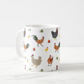 Kerst Kippen Patroon Koffiemok (Voorkant links)