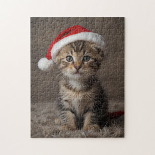 Kerst Kitten Puzzel Schattige Grappige Vakantie Ji
