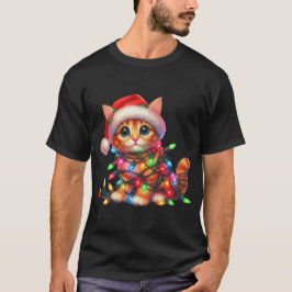 Kerst Kitten Waterverf T-shirt