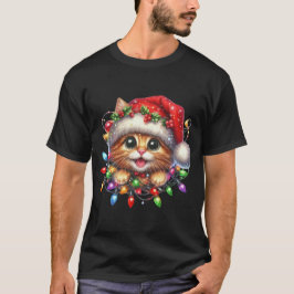 Kerst Kitten Waterverf T-shirt