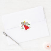 Kerst Kittens cadeau Ronde Sticker (Envelop)