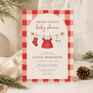 Kerst Kledinglijn Baby Shower Kaart
