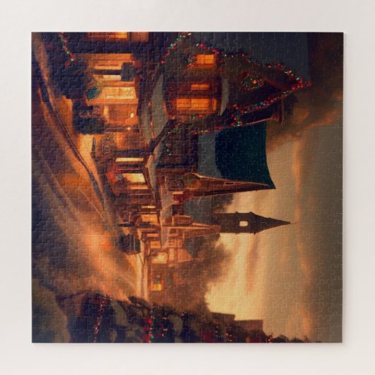 Kerst klein stadje (1) legpuzzel (Horizontaal)