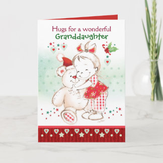 Kerst, kleindochter, Schattigee Baby Girl & Teddy Kaart