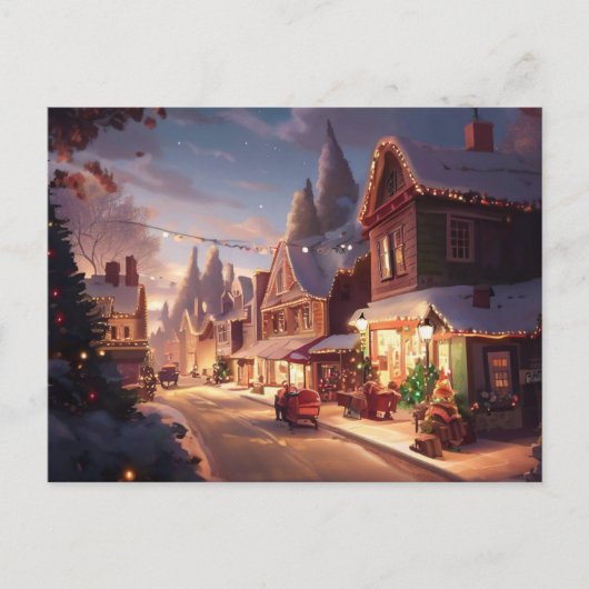 Kerst Kleine Stad 5 Feestdagenkaart (Voorkant)