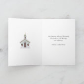 Kerst Kleine Witte Kerk in het Snowy Forest Kaart (Binnen)