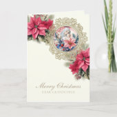 Kerst kleinkind Poinsettias Kaart (Voorkant)