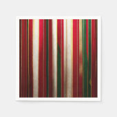 Kerst Kleur Strepen Rood Groen Wit Goud Servet (Voorkant)