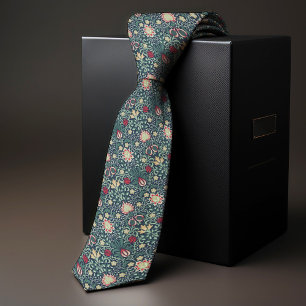 Kerst Kleuren  Floral Morris Mannen Stropdas