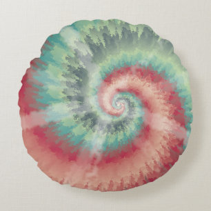 Kerst Kleuren Tie Dye Rond Sierkussen Kussen