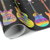 Kerst Kleurrijk Gitaarpatroon Cadeaupapier (Rol Hoek)