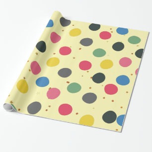 Kerst Kleurrijke cirkels Patroon Cadeaupapier