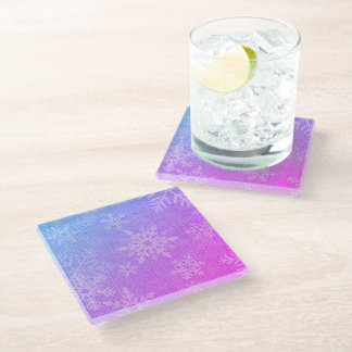 Kerst kleurrijke Sneeuwvlokken Glas Onderzetter