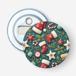 Kerst knop flesopener button flesopener