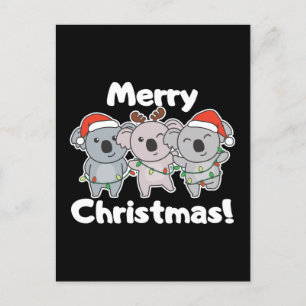 Kerst Koala Dieren Koala's Prettig Kerstfeest Feestdagenkaart
