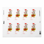 Kerst Koala kunst cadeau label (van en naar) (Full Sheet)