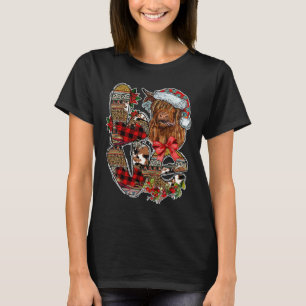 Kerst Koe Dieren Vrolijke Kerstmis Dames T-shirt