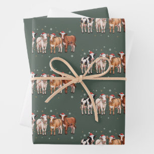 Kerst Koe Liefhebber Cadeau Grappige Vakantie Boer Inpakpapier Vel