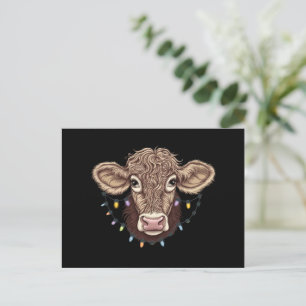 Kerst Koe Liefhebber Lichten Boerderij Boer Xmas Feestdagenkaart