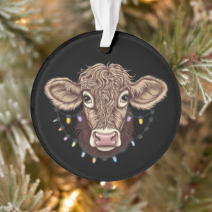 Kerst Koe Liefhebber Lichten Boerderij Boer Xmas Ornament