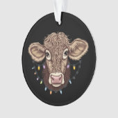 Kerst Koe Lover Lights Boerderij Boer Xmas Ornament (voorkant)
