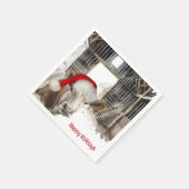 Kerst Koe met Santa Hat Servet (Hoek)