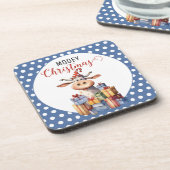 Kerst Koe Pun Bier Onderzetter (Linkerzijde)