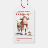Kerst Koe Puns Cadeaulabel (Voorkant)