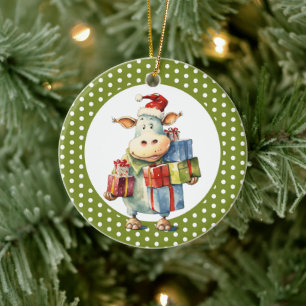 Kerst Koe Punt Keramisch Ornament