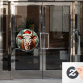 Kerst Koe Venster Cling Raamsticker (Kantoordeur)