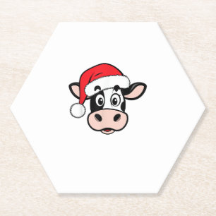Kerst Koeien Santa Schattige Xmas Heifer Meisjes K Kartonnen Onderzetters