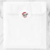 Kerst Koeien Santa Schattige Xmas Heifer Meisjes K Ronde Sticker (Tas)