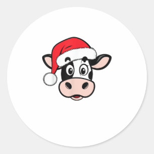 Kerst Koeien Santa Schattige Xmas Heifer Meisjes K Ronde Sticker