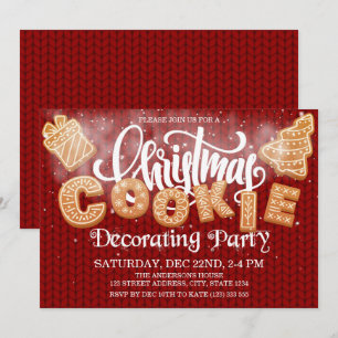 Kerst koekje decoreren partij Elegant Kaart