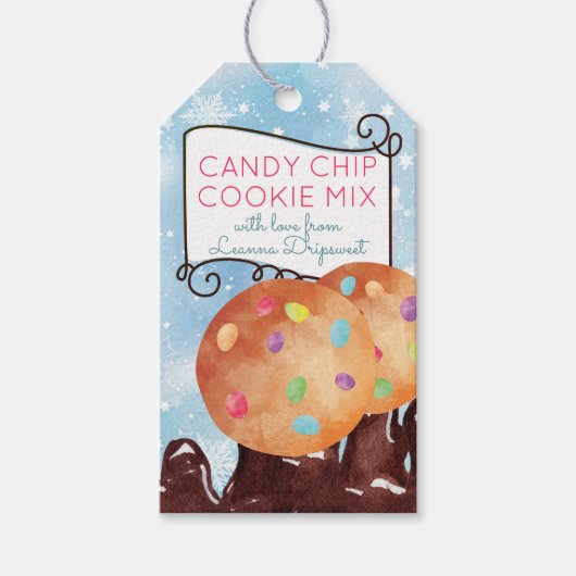 Kerst koekje mix in een pot richtingen cadeau labe cadeaulabel (Voorkant)